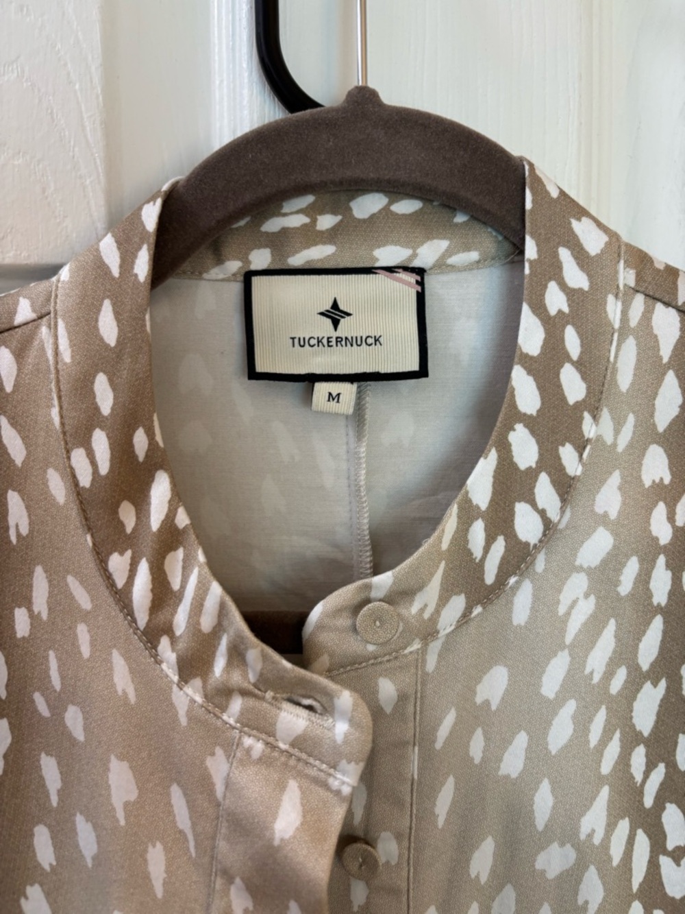 Tuckernuck Taupe and White Printed Dress